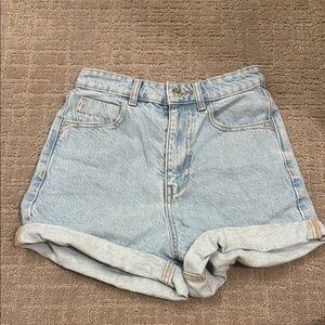 Zara Light Blue Jean Shorts with Rolled Hems